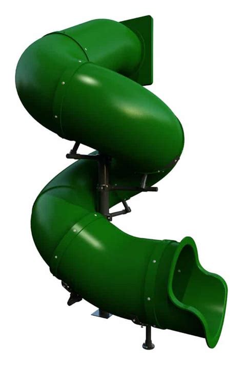 10 Foot Deck Height Spiral Tube Slide Slide And Supports Only