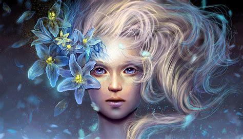 1920x1100 Girl Face Hair Flowers Wallpaper Coolwallpapersme