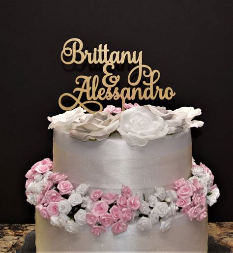 Personalized Wedding Cake Topper With Couples Names Kobasic Creations