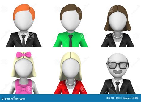 3d Avatars Of Business People Stock Illustration Illustration Of