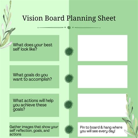 Vision Board Planning Sheet Etsy In 2022 Making A Vision Board