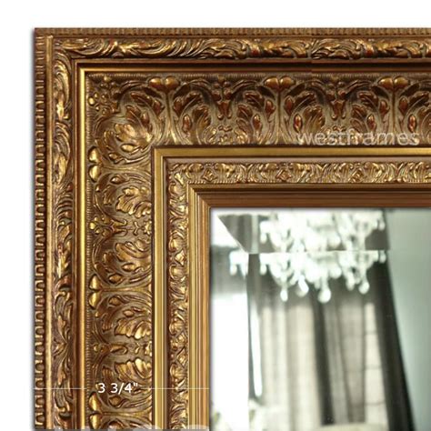 Elegance Ornate Embossed Antique Gold Framed Wood Wall Mirror Gold Framed Mirror Ornate Mirror