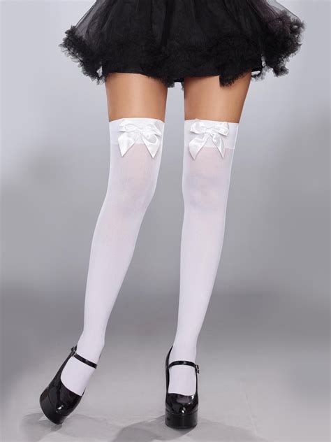 attachable bow stockings angelique