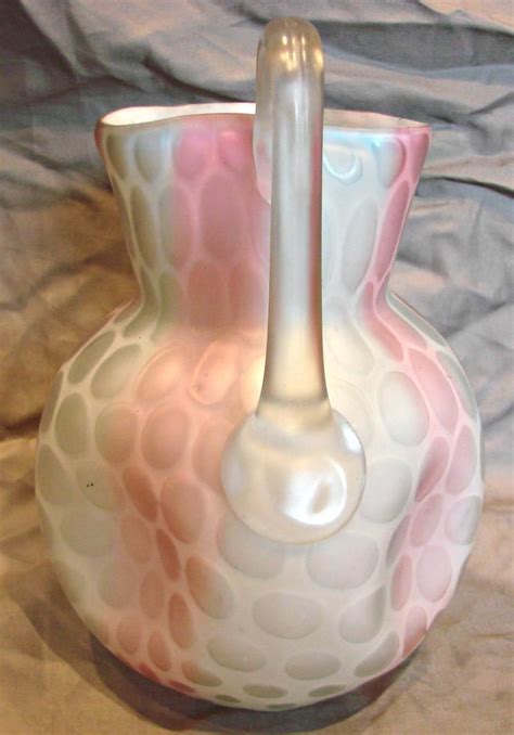 Bohemian Czech Harrach Art Glass Vase Pitcher Atlas Rainbow From Darcysantiquetreasures On Ruby Lane
