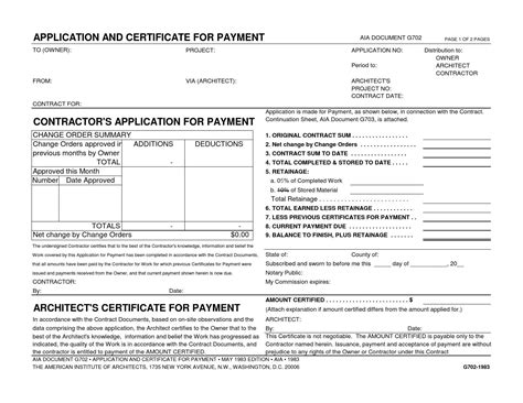 A construction project involves a litany of different document that must be sent back and forth to ensure payment. Application and certificate for payment by Mgwin17 - Issuu