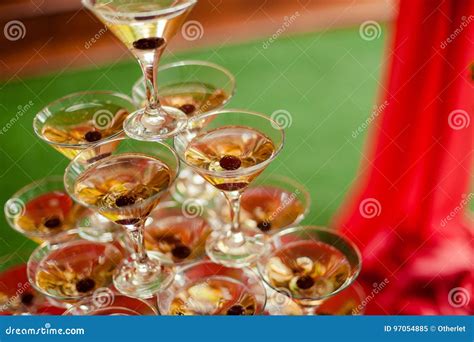 Many Glasses On A Table With Alcohol And Without Stock Image Image Of Beverage Catering 97054885