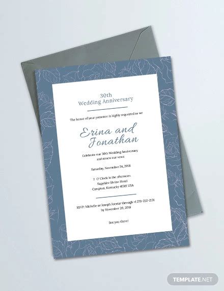 Wedding Anniversary Invitation 21 Examples Illustrator Word Pages