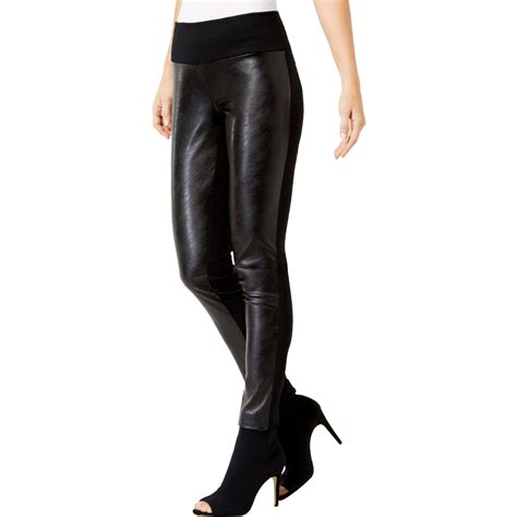 INC INC Womens Black Faux Leather Skinny Pants Size 6 Walmart Com
