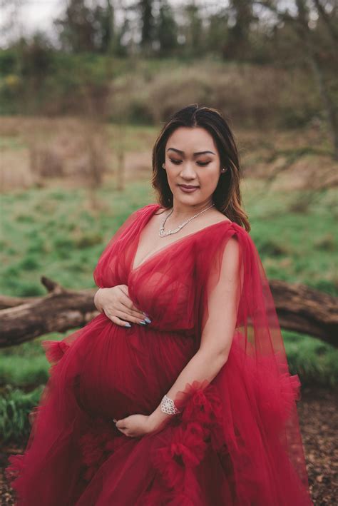 Red Tulle Maternity Dress For Photo Shoots Maternity Etsy