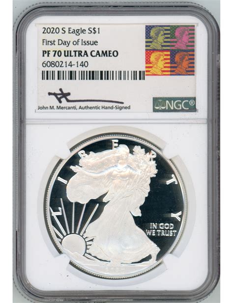 2020 S Proof Silver Eagles First Day Of Issue Ngc Pf70 Ultra Cameo