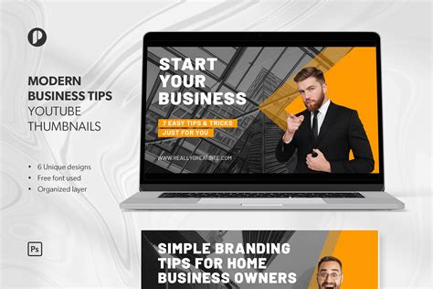Orange Professional Modern Business Tips Youtube Thumbnail Design