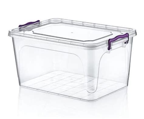 Buy Large 25 Litre Heavy Duty Clear Plastic Storage Box Stackable