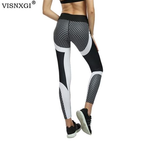 Visnxgi Mesh Pattern Print Leggings Fitness Leggings For Women Sporting