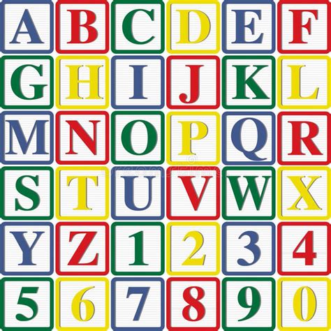 Baby Block Letters And Numbers Stock Illustration Mosaic Art Projects