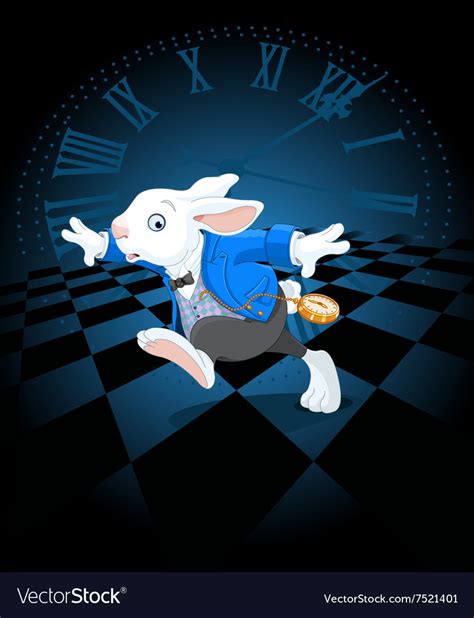 Running White Rabbit Royalty Free Vector Image