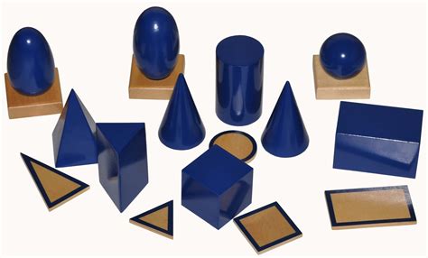 Montessori Geometric Solids With Wooden Box Sg