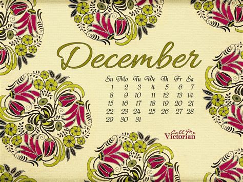 December 2013 Desktop Calendar Wallpaper Call Me Victorian