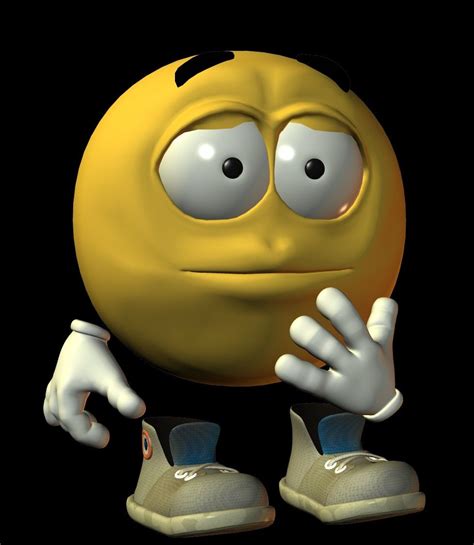An Emoticive Yellow Smiley Face Holding His Hands Up