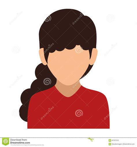 Colorful Silhouette Faceless Half Body Woman With Long Wavy Hair Stock Vector Illustration Of
