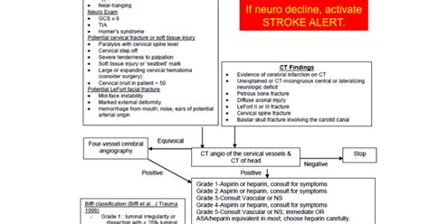 Uk Trauma Protocol Manual Blunt Cerebrovascular Injury Screening And