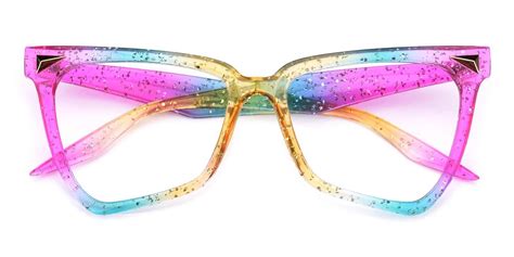Rainbow Geometric Eyeglasses In Multicolor Sllac