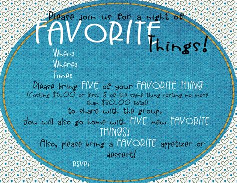 A Little Bit Of Everything Favorite Things Party Invites Printables