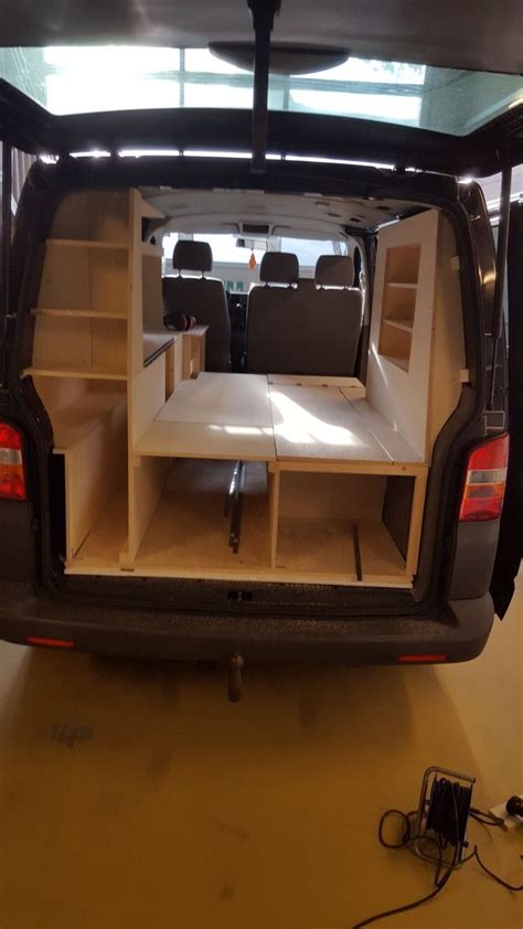 Diy Camper Van Conversion With Storage Shelves