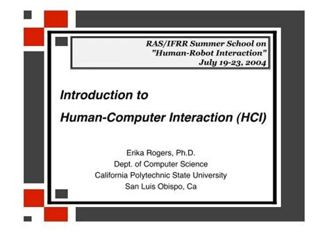 Introduction To Human Computer Interaction Hci Centre For