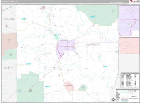 Lawrence County In Wall Map Premium Style By Marketmaps
