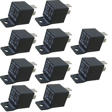 Ee Support 10pcs Black Heavy 12v 80a 80 Amp Spst Relay 5 Pin 5p Car