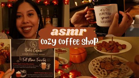 Asmr 🍂 ☕️ Cozy Fall Asmr Coffee Shop Roleplay Youtube