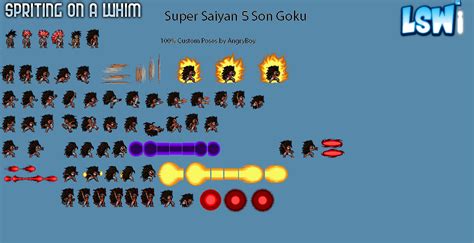 Savage Goku Ssj5 Lswi Sprite Sheet By Krystaldragonx546 On Deviantart