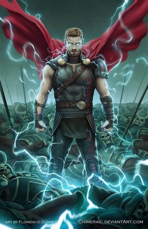 Thor The God Of Thunder Unleashing His Full Power At The Time Of