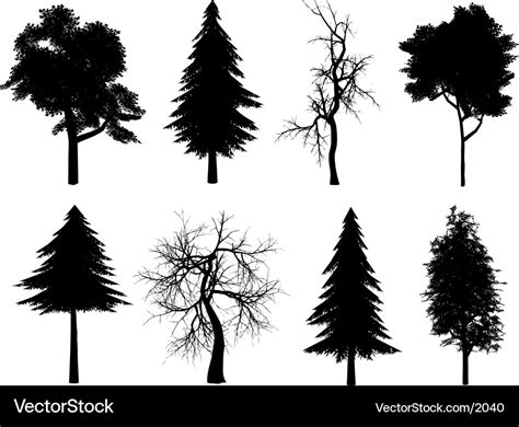Tree Silhouettes Royalty Free Vector Image Vectorstock