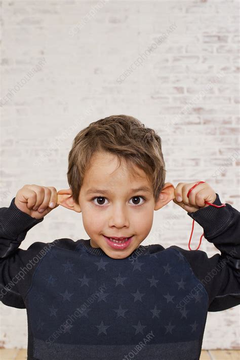 Studio Portrait Of Boy Pulling His Ears Stock Image F0100858