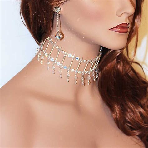 Crystal Bridal Choker Necklace Bridal Choker Bridal Fashion Jewelry