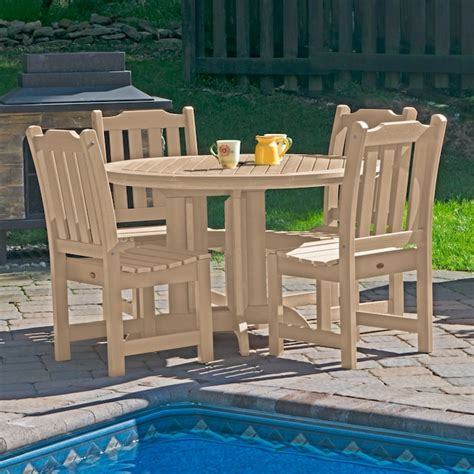 Highwood The Lehigh 5 Piece Tan Patio Dining Set In The Patio Dining