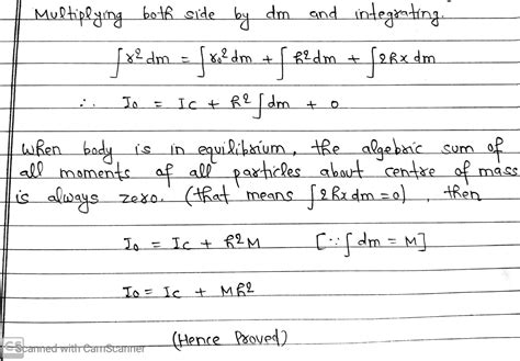 Theorems Of Perpendicular And Parallel Axis Maths And Physics With