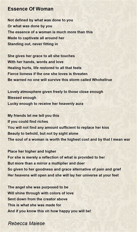 Essence Of Woman Essence Of Woman Poem By Rebecca Maiese