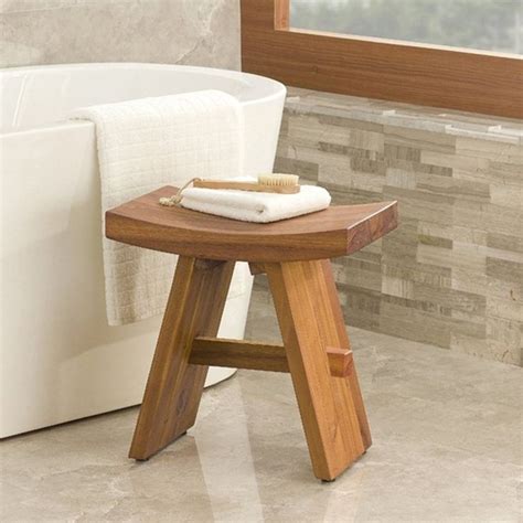 Teak Shower Stool Beautiful Solid Teak Timber Shower Stool Which Has