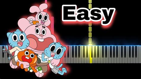 The Amazing World Of Gumball Theme Easy Piano Tutorial Youtube