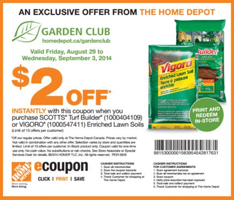 Home Depot Canada Garden Club Printable Coupons Save 200 Off Scotts
