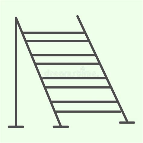 Building Ladder Thin Line Icon Ladders Construction For House Repair