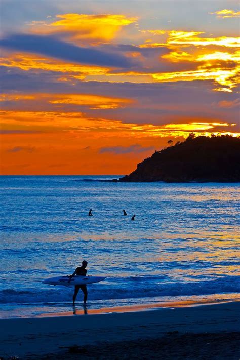 Surfers At Sunrise Manly Beach Sydney New South Wales Australia