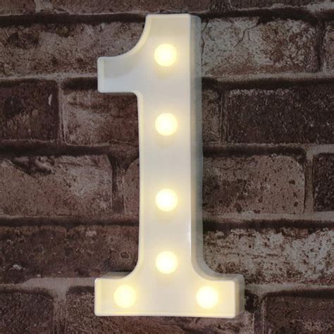 Decorative Led Light Up Number Letters White Plastic Marquee Number