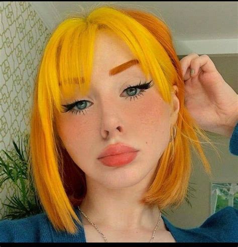 Hair Inspo Color Cool Hair Color Yellow Hair Color Cheveux Oranges Split Dyed Hair Hair