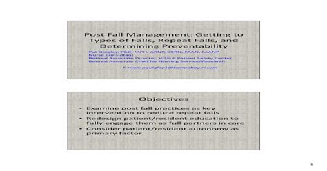 Post Fall Management Getting To Types Of Falls Repeat · Types Of