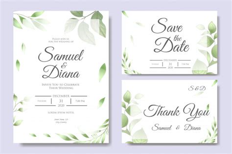 Beautiful Wedding Invitation Card Design Template Vector
