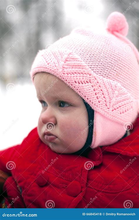 Portrait Of Pouting Baby Girl Stock Photo Image Of Female Childhood