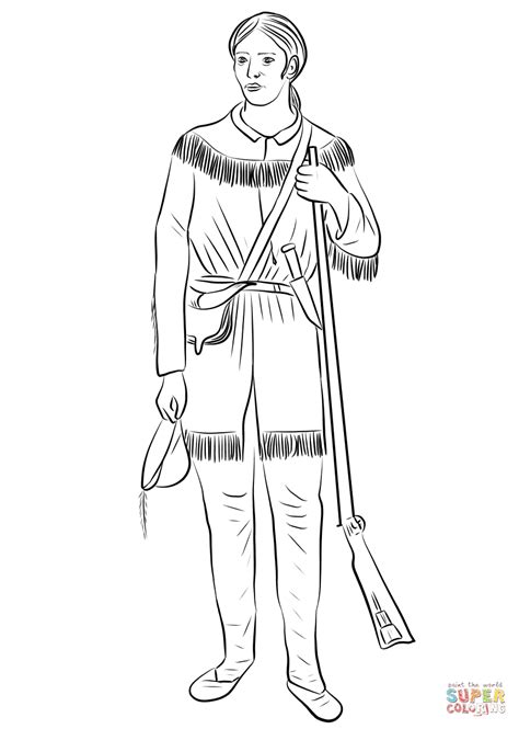 davy crockett coloring page  printable coloring pages